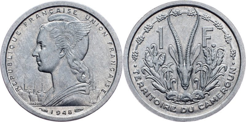 Cameroun, 1 Franc 1948, Paris Cameroun, 1 Franc 1948, Paris, Aluminium, KM# 8, m...