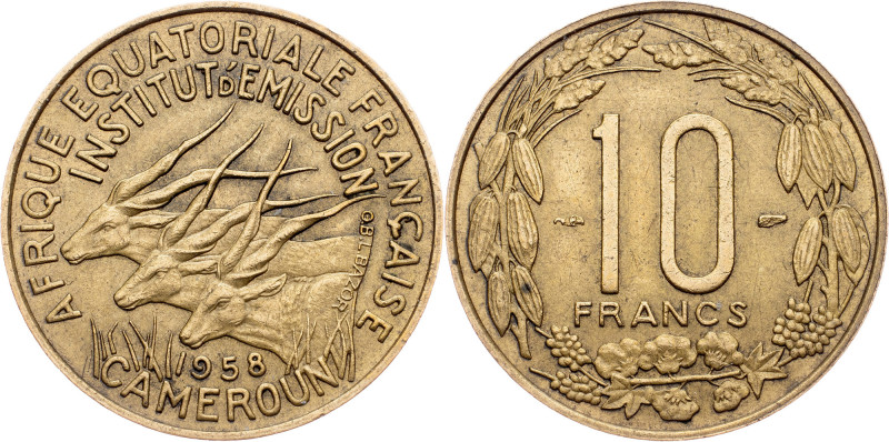 Cameroun, 10 Francs 1958, Paris Cameroun, 10 Francs 1958, Paris, 3,965 g, Alumin...