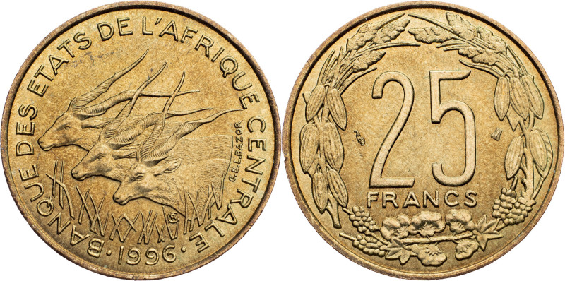 Cameroun, 25 Francs 1996, Pessac Cameroun, 25 Francs 1996, Pessac, 7,92 g, Alumi...