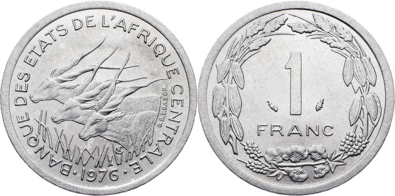 Central African States, 1 Franc 1976 Central African States, 1 Franc 1976, 1,3 g...