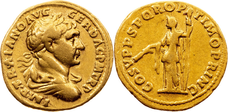 Traianus, Aureus 98-117, Rome Traianus, Aureus 98-117, Rome, 7,12 g, Gold, RIC I...