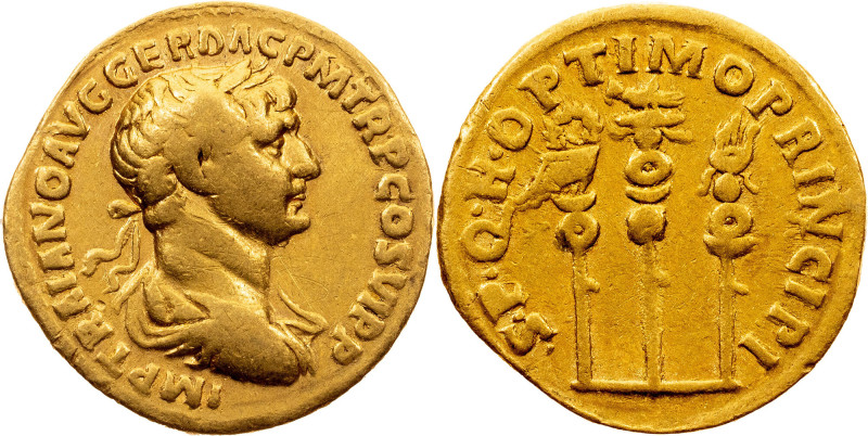 Traianus, Aureus 98-117, Rome Traianus, Aureus 98-117, Rome, 7,02 g, Gold, RIC I...