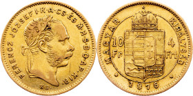 Franz Joseph I, 4 Forint 1876, KB, Kremnitz