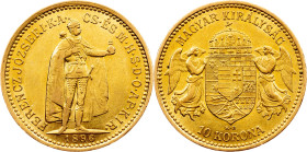 Franz Joseph I, 10 Korona 1896, KB, Kremnitz