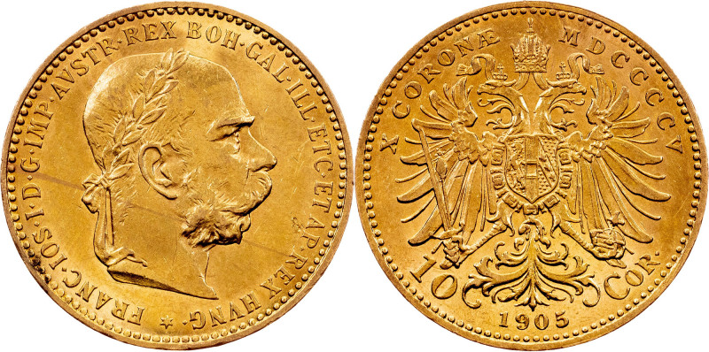 Franz Joseph I, 10 Kronen 1905, Vienna Franz Joseph I, 10 Kronen 1905, Vienna, 3...
