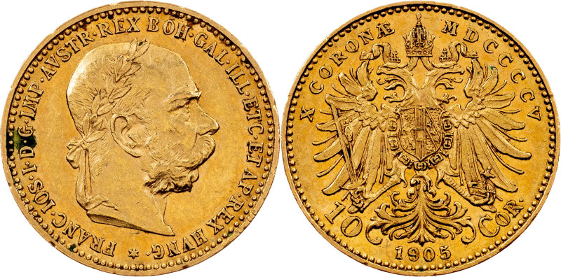 Franz Joseph I, 10 Kronen 1905, Vienna Franz Joseph I, 10 Kronen 1905, Vienna, 3...