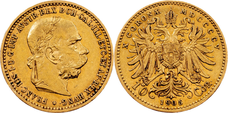 Franz Joseph I, 10 Kronen 1905, Vienna Franz Joseph I, 10 Kronen 1905, Vienna, 3...