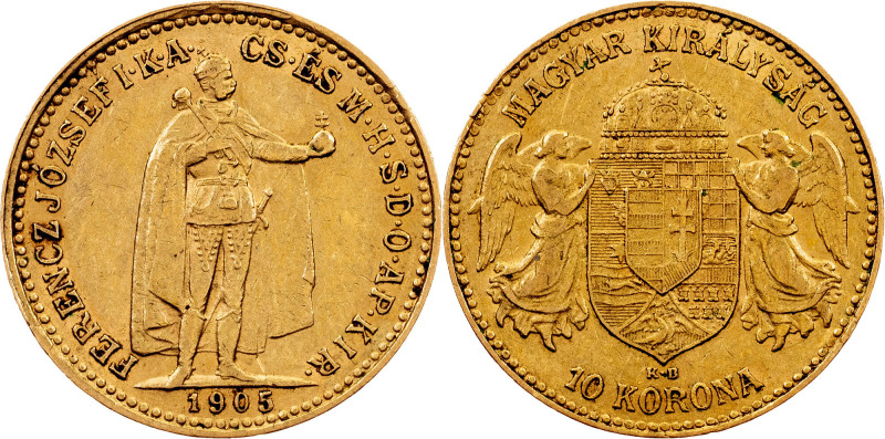 Franz Joseph I, 10 Korona 1905, KB, Kremnitz Franz Joseph I, 10 Korona 1905, KB,...