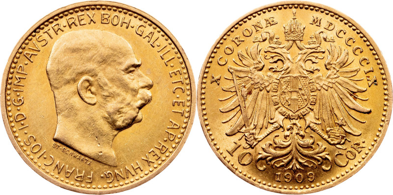 Franz Joseph I, 10 Kronen 1909, Vienna Franz Joseph I, 10 Kronen 1909, Vienna, 3...