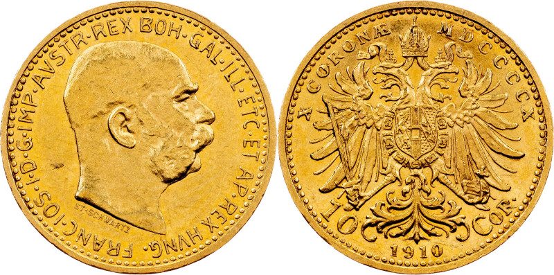 Franz Joseph I, 10 Kronen 1910, Vienna Franz Joseph I, 10 Kronen 1910, Vienna, 3...