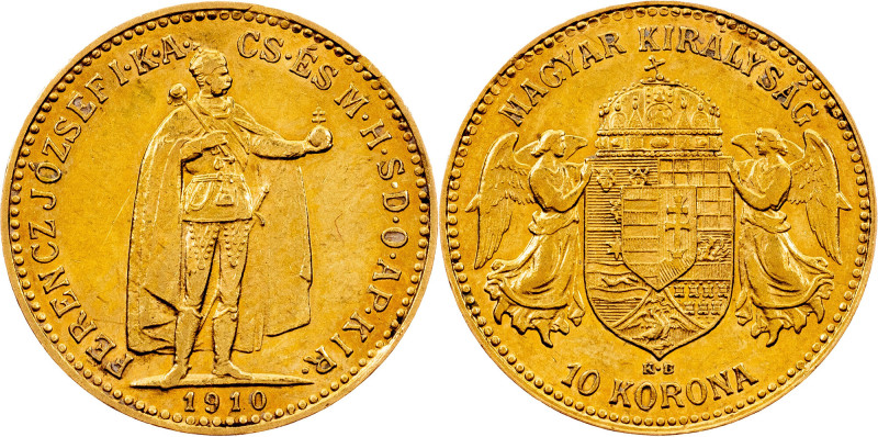 Franz Joseph I, 10 Korona 1910, KB, Kremnitz Franz Joseph I, 10 Korona 1910, KB,...