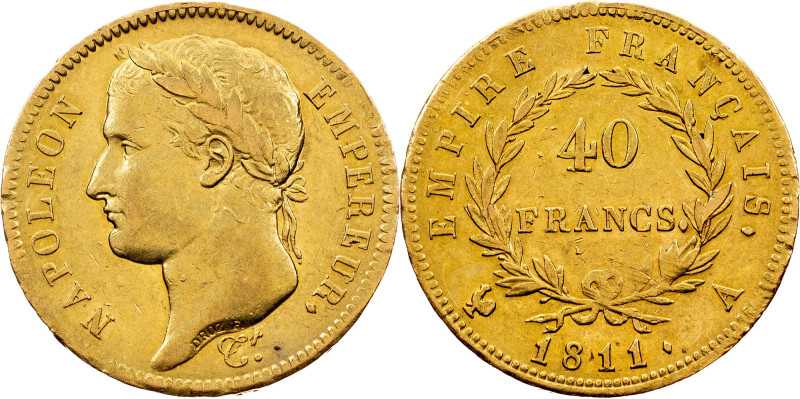 Napoleon I, 40 Francs 1811, A Napoleon I, 40 Francs 1811, A, 12,862 g, Gold (900...