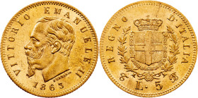 Vittorio Emanuele II, 5 Lire 1863, Turin