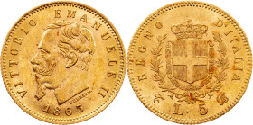 Vittorio Emanuele II, 5 Lire 1863, Turin