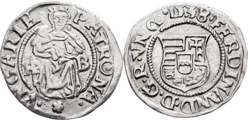 Ferdinand I, Denar 1538, Kremnitz Ferdinand I, Denar 1538, Kremnitz, 0,608 g, Si...