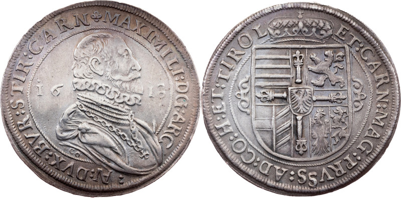 Archduke Maximilian, 1 Thaler 1618, Hall Archduke Maximilian, 1 Thaler 1618, Hal...