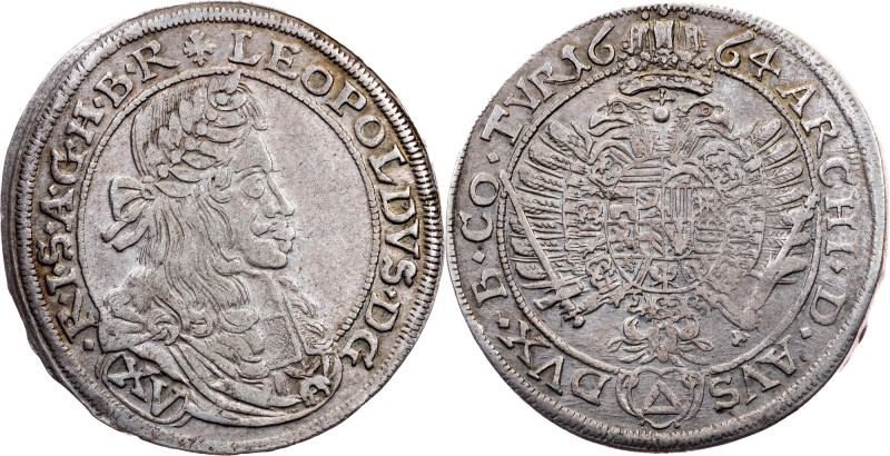 Leopold I, 15 Kreuzer 1664, Neuburg Leopold I, 15 Kreuzer 1664, Neuburg, 6,214 g...