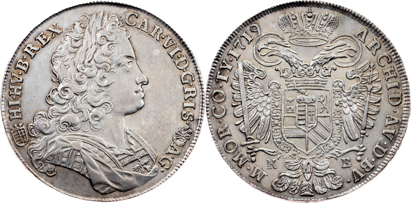 Charles VI, 1/2 Thaler 1719, KB, Kremnitz Charles VI, 1/2 Thaler 1719, KB, Kremn...