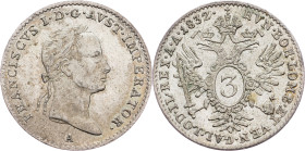 Franz I (II), 3 Kreuzer 1832, A
