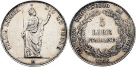 Revolution period, 5 Lire 1848, M, Milan
