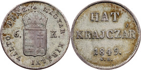 Revolution period, Hat Krajczár 1849, NB