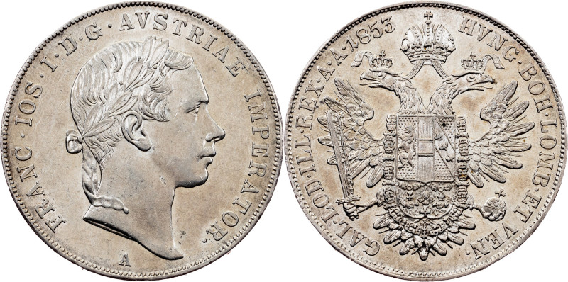 Franz Joseph I, 1 Thaler 1853, A, Vienna Franz Joseph I, 1 Thaler 1853, A, Vienn...