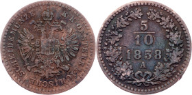 Franz Joseph I, 5/10 Kreuzer 1858, A