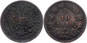 Franz Joseph I, 5/10 Kreuzer 1859, V