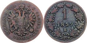 Franz Joseph I, 1 Kreuzer 1859, B
