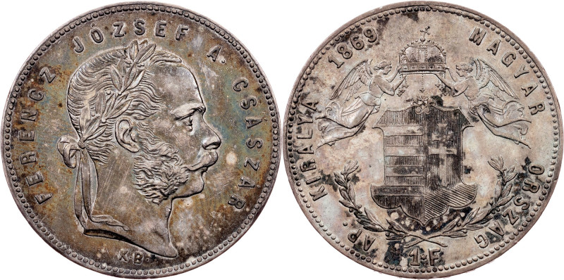 Franz Joseph I, 1 Forint 1869, KB, Kremnitz Franz Joseph I, 1 Forint 1869, KB, K...