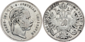 Franz Joseph I, 20 Kreuzer 1869, Vienna
