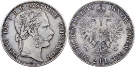 Franz Joseph I, 2 Gulden 1870, A, Vienna