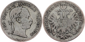 Franz Joseph I, 10 Kreuzer 1870, Vienna