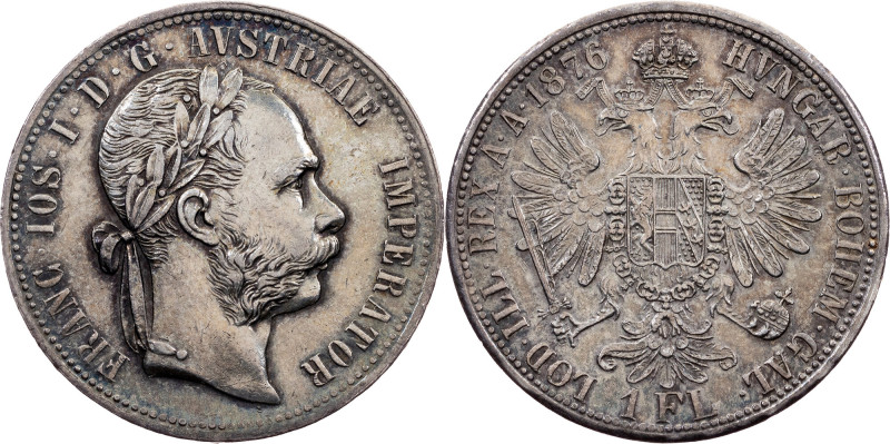 Franz Joseph I, 1 Gulden 1876, Vienna Franz Joseph I, 1 Gulden 1876, Vienna, 12,...