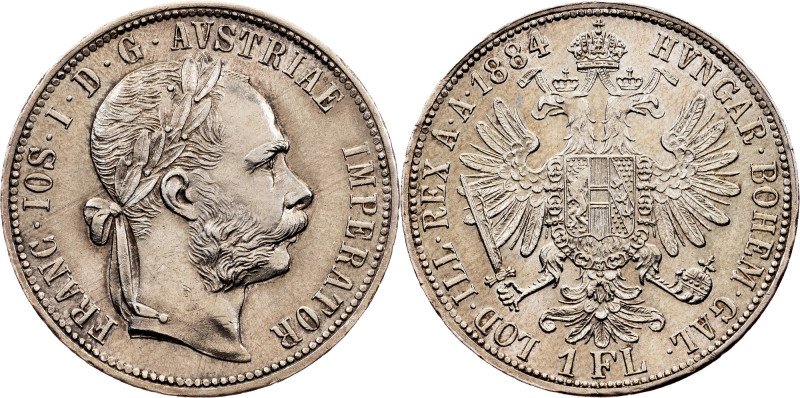 Franz Joseph I, 1 Gulden 1884, Vienna Franz Joseph I, 1 Gulden 1884, Vienna, 12,...