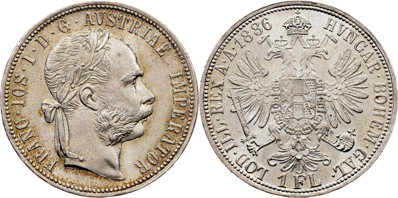 Franz Joseph I, 1 Gulden 1886, Vienna Franz Joseph I, 1 Gulden 1886, Vienna, 12,...