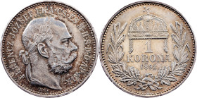 Franz Joseph I, 1 Korona 1892, KB, Kremnitz