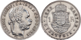 Franz Joseph I, 1 Forint 1892, KB, Kremnitz