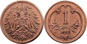 Franz Joseph I, 1 Heller 1892, Vienna