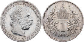 Franz Joseph I, 1 Krone 1905, Vienna