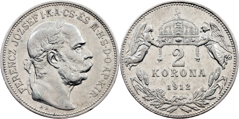 Franz Joseph I, 2 Korona 1912, KB, Kremnitz Franz Joseph I, 2 Korona 1912, KB, K...