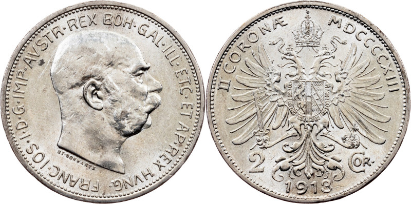 Franz Joseph I, 2 Kronen 1913, Vienna Franz Joseph I, 2 Kronen 1913, Vienna, 10,...