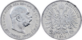 Franz Joseph I, 2 Kronen 1913, Vienna, Aluminium
