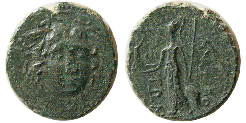 MACEDON, Amphipolis. Circa 1st Century BC. Æ (8.94 gm; 23 mm). Facing gorgoneion...