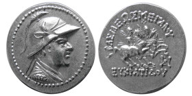KINGS of BAKTRIA, Eukratides I. circa 171-145 BC. AR Drachm