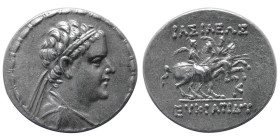 KINGS of BAKTRIA, Eukratides I. circa 171-145 BC. AR Drachm