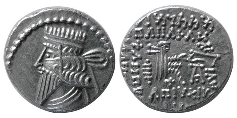 KINGS of PARTHIA. Mithradates V. Circa AD. 128-147. AR Drachm (3.81 gm; 18 mm). ...