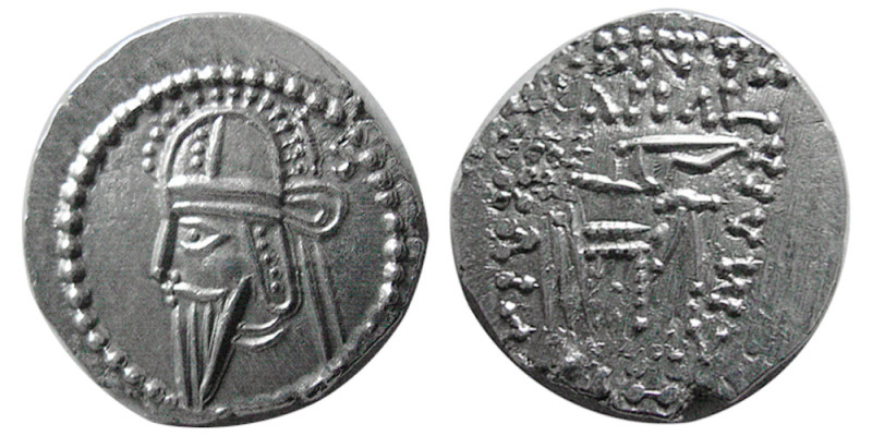KINGS of PARTHIA. Vologases VI. AD. 207/8-221/2. AR Drachm (3.68 gm; 22 mm). Ekb...