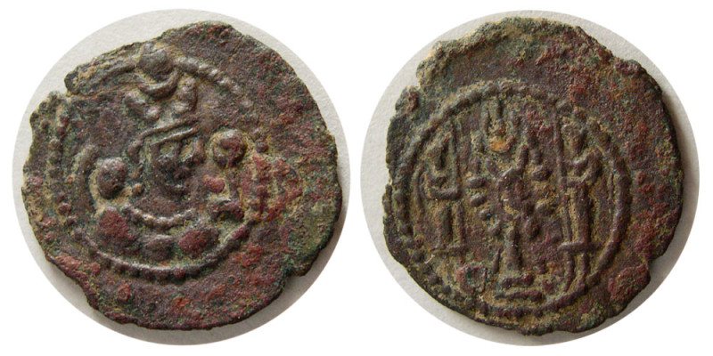 SASANIAN KINGS. Bahram V. AD. 420-438. Æ Pashiz (1.38 gm; 18 mm). No mint or dat...