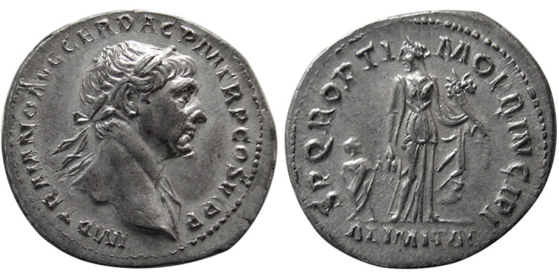 ROMAN EMPIRE; Trajan, 98-117 AD. AR Denarius (3.14 gm; 20 mm). Rome, circa 112-1...